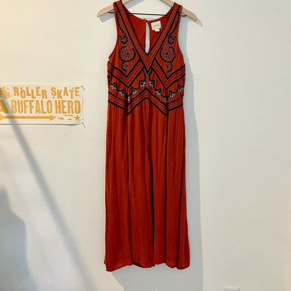 ANTHROPOLOGIE Maeve Desert Embroidered Jumpsuit SIZE 4 EUC - Picture 5 of 16